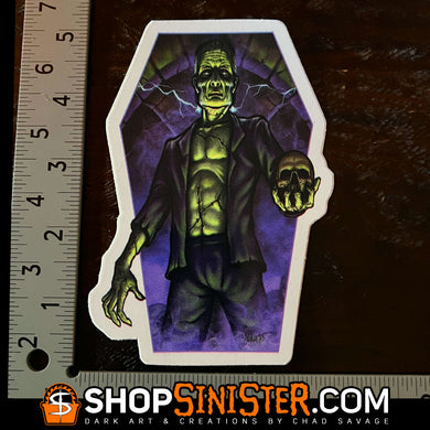 Portrait of Frankenstein's Monster Die Cut LARGE Vinyl Sticker