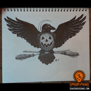 Halloween Eagle Original Drawing