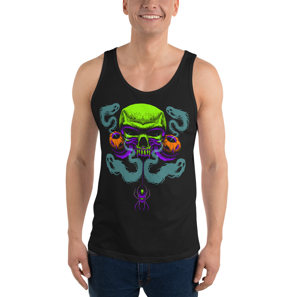 Happy Haunting Bella + Canvas 3480 Unisex Jersey Tank with Tear Away Label