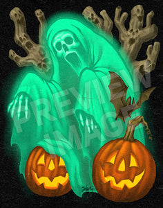 Halloween Ghostcard Art Print