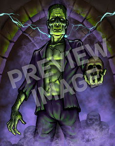 Portrait of Frankenstein's Monster Art Print