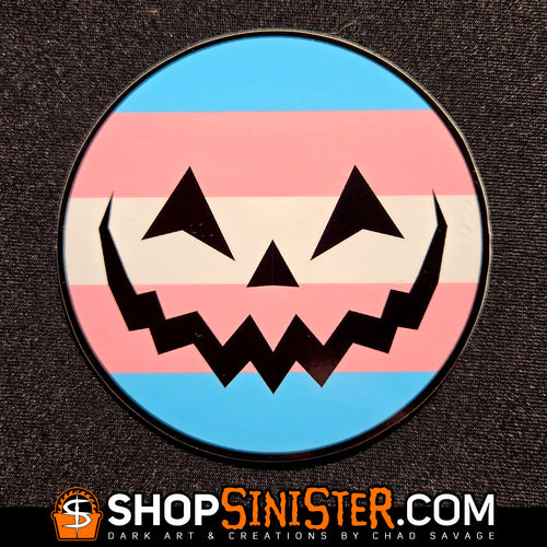 Trans Pride Pumpkin Vinyl Sticker