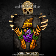 Scareclown Art Print (Color or Black & White)
