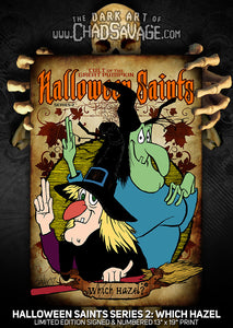 Halloween Saints Series 2: Which Hazel? Art Print (Color or Black & White)