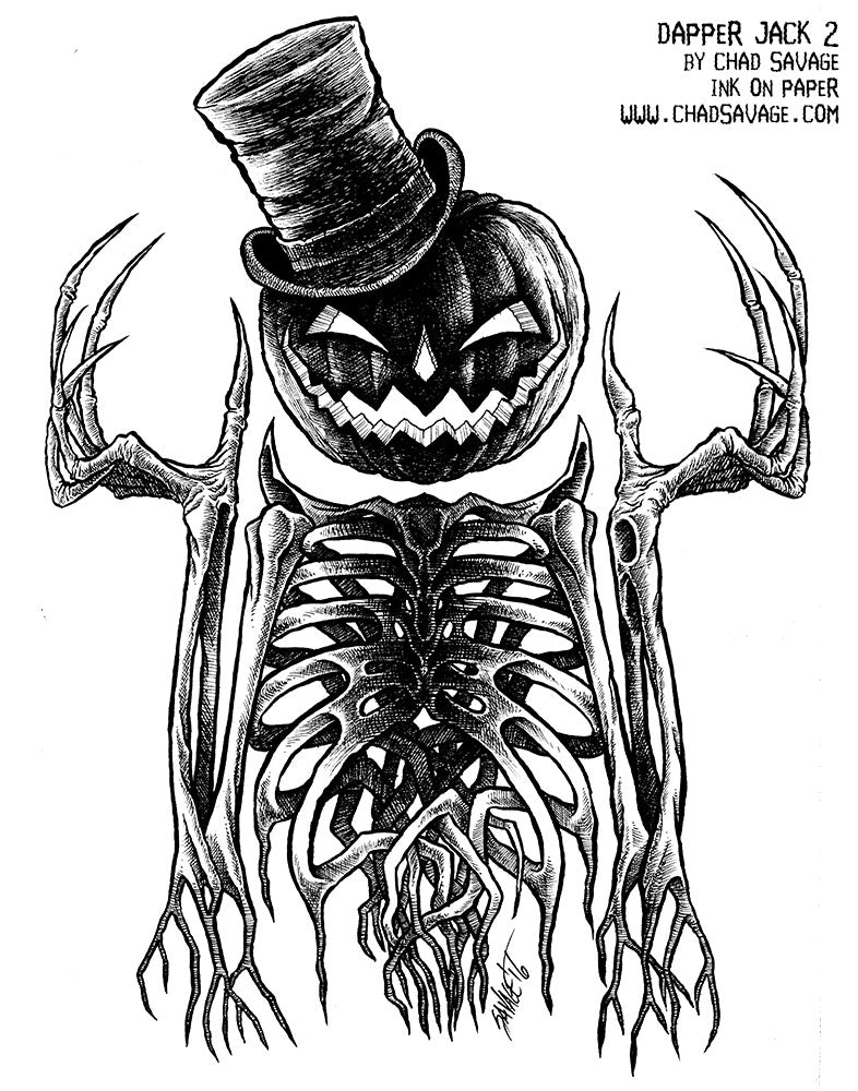 Dapper Jack 2 Original Halloween Drawing
