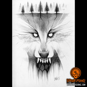 The White Wolf Original Drawing