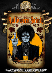 Halloween Saints: Billy Butcherson Art Print (Color and Black & White)
