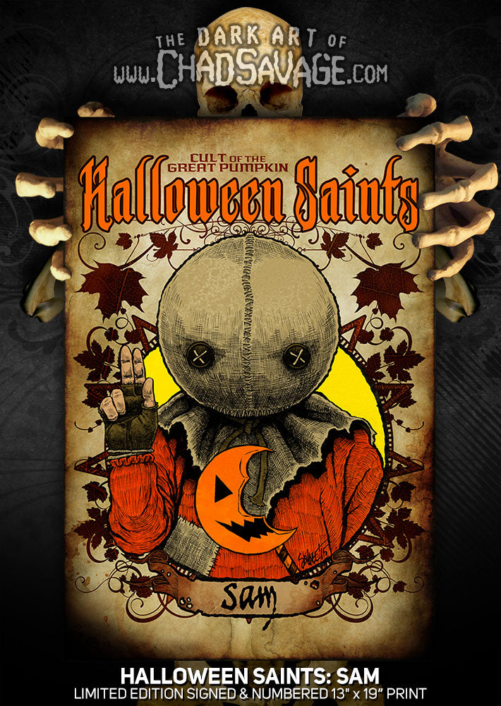 Halloween Saints: Sam Art Print (Color and Black & White)