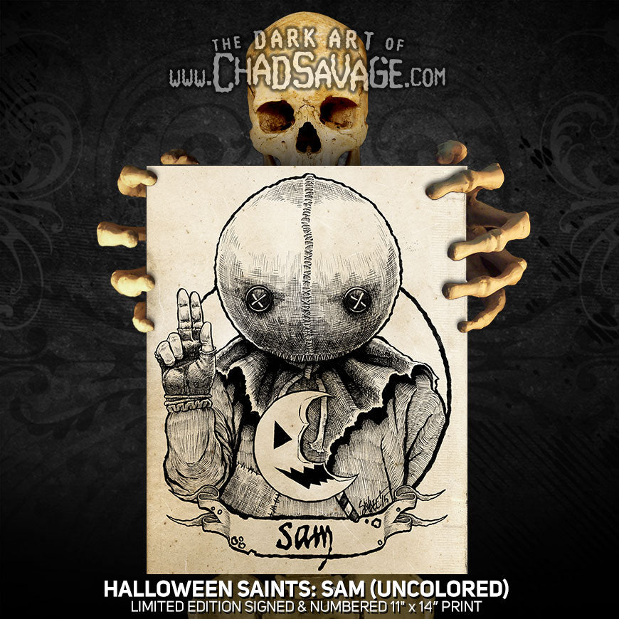 Halloween Saints: Sam Art Print (Color and Black & White) – Shop Sinister:  Dark Art & Creations by Chad Savage