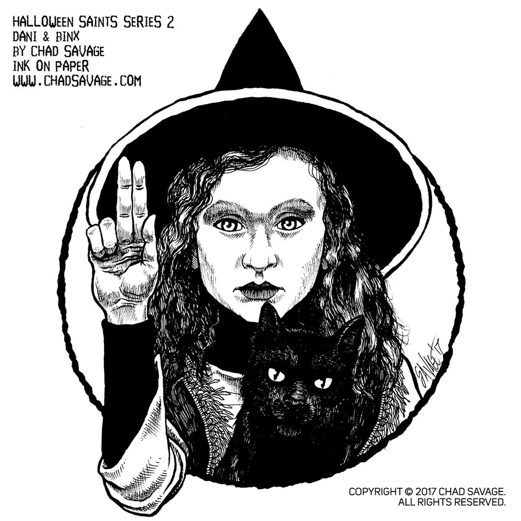 Halloween Saints Series 2: Dani & Binx Original Ink Art – Shop Sinister ...