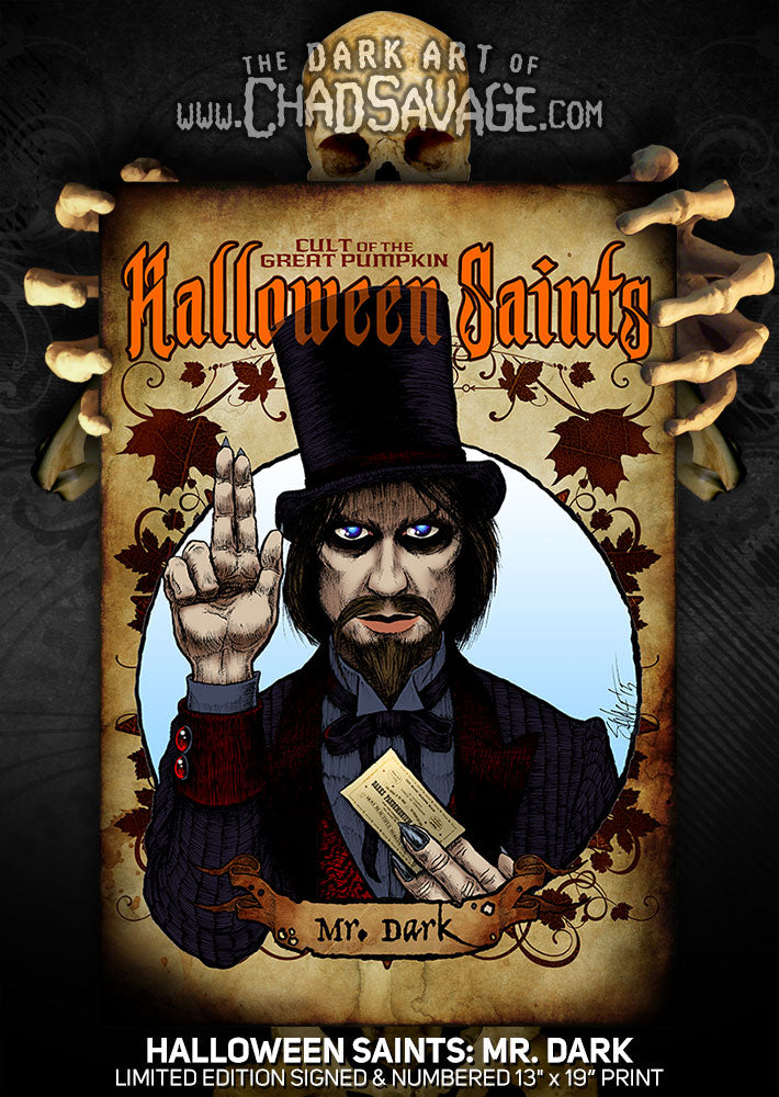 Halloween Saints: Mr. Dark Art Print (Color and Black & White) – Shop ...