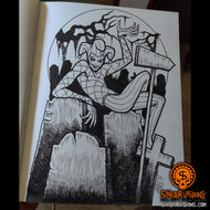 Graveyard Jester Original Ink Drawing