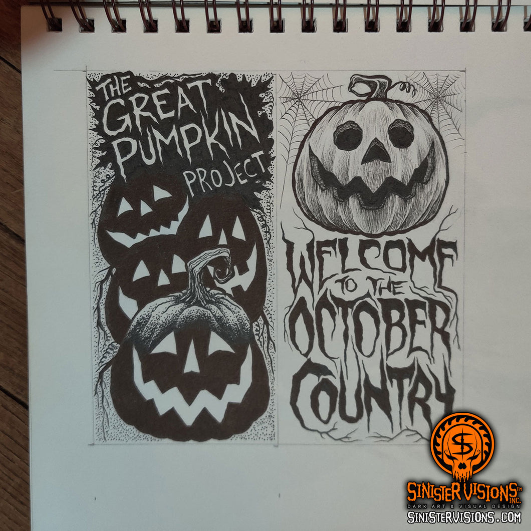 Great Pumpkin Project Tag Original Drawing