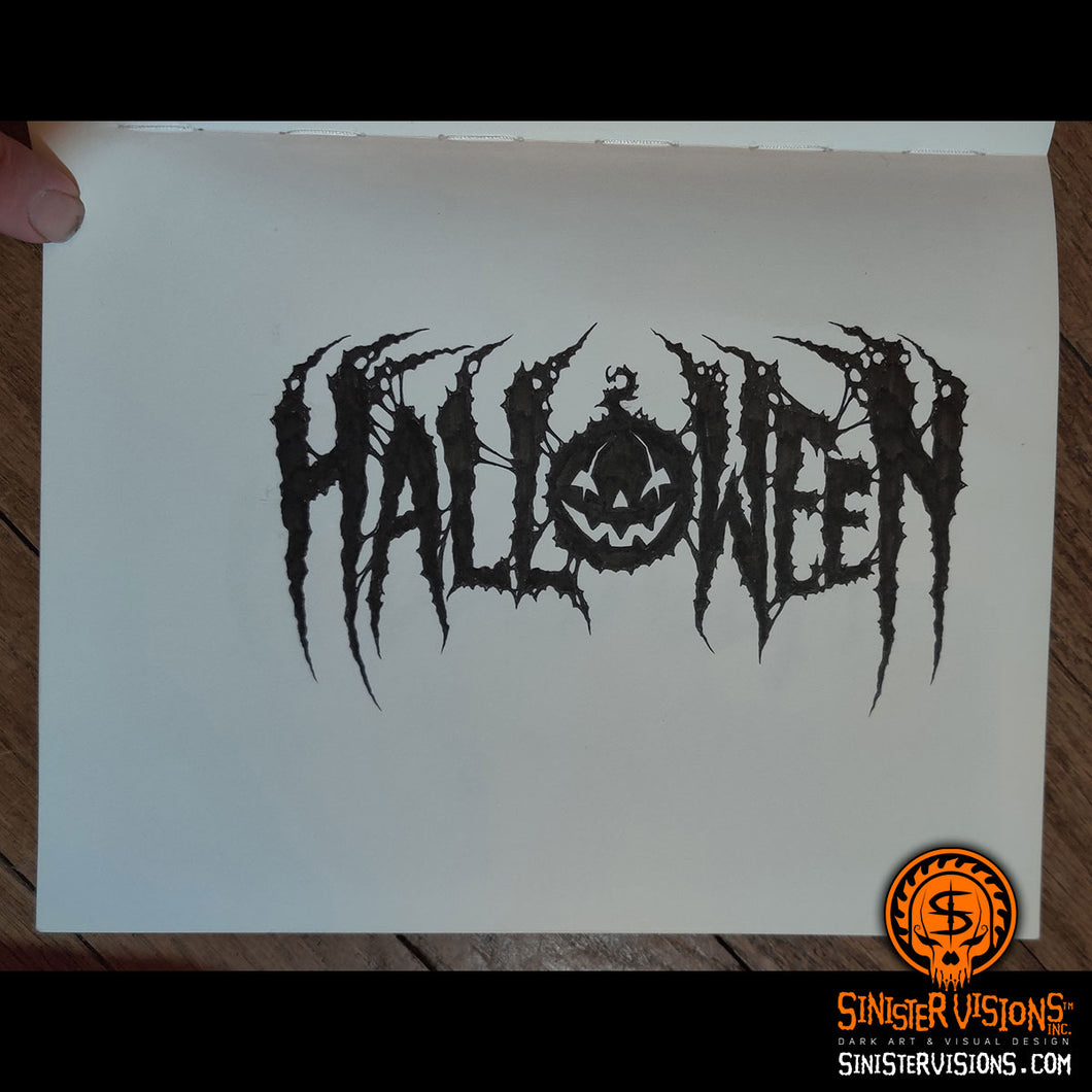 HALLOWEEN Hand-Lettered Original Drawing