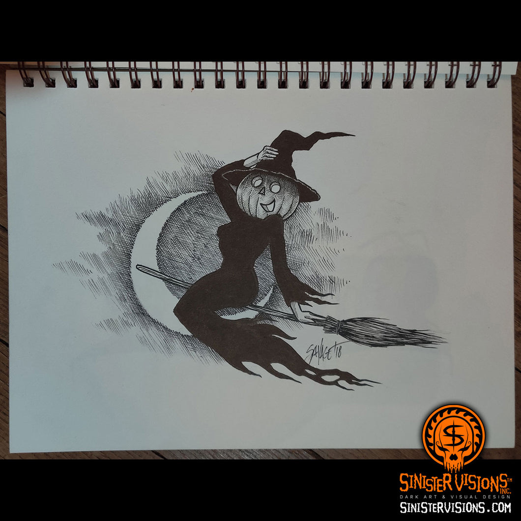 Inktober Witch Original Drawing