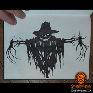 Scarecrow Silhouette Original Ink Drawing