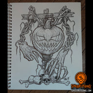 Scary Scarecrow 2 Original Ink Drawing