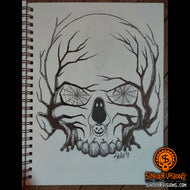Skull Illusion Original Ink Drawing