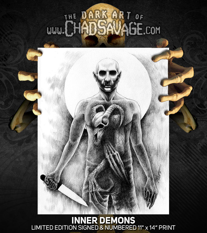 Inner Demons Art Print – Shop Sinister: Dark Art & Creations by Chad Savage