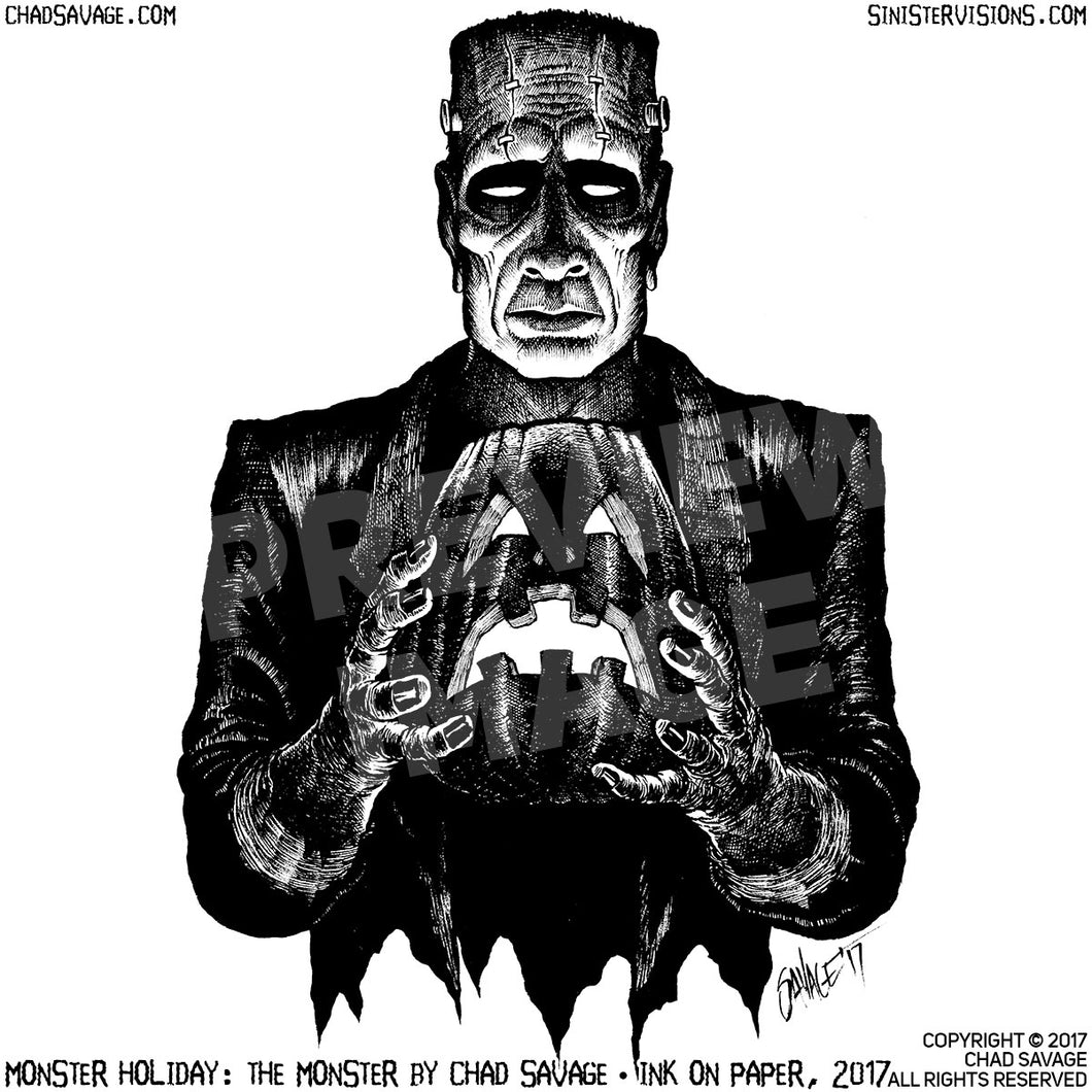 monsters holiday Monster Holiday: The Monster Original Halloween Ink Drawing – Shop Sinister: Dark Art & Creations by Chad Savage