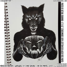 Monster Holiday: Werewolf Original Halloween Ink Drawing