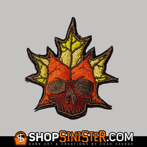 Autumn Skull Embroidered Patch