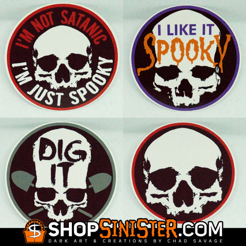 Skull Circle Stickers - Set of All 4