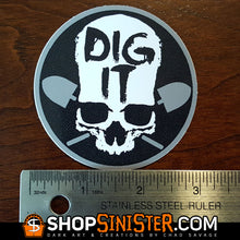 Dig It Skull Sticker