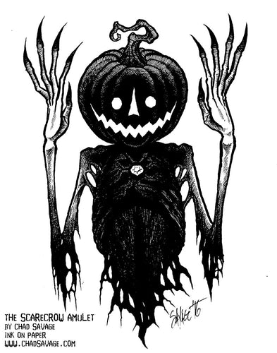 The Scarecrow Amulet Original Halloween Drawing