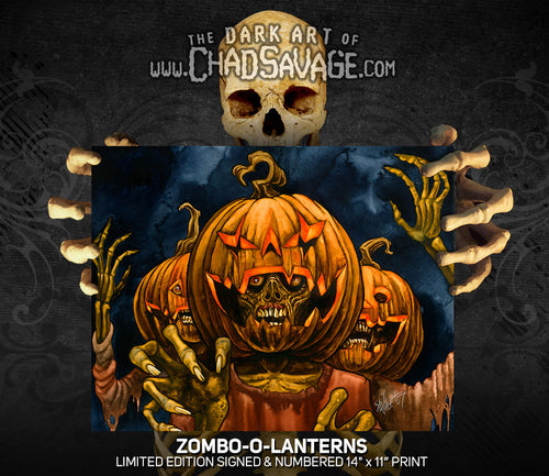 Zomb-O-Lanterns Art Print