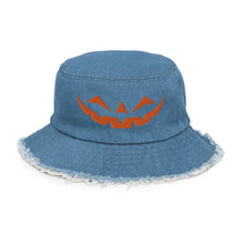 Orange Jack Distressed denim bucket hat