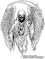 Grim Reaper Original Ink Drawing