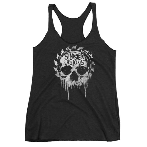 Sinister Visions Splatter Skull Women's Racerback Tank