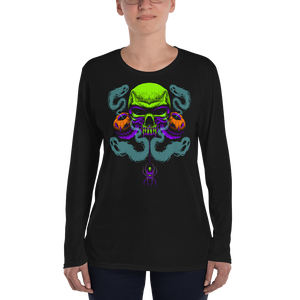 Happy Haunting Anvil 884L Ladies' Lightweight Long Sleeve Tee with Tear Away Label