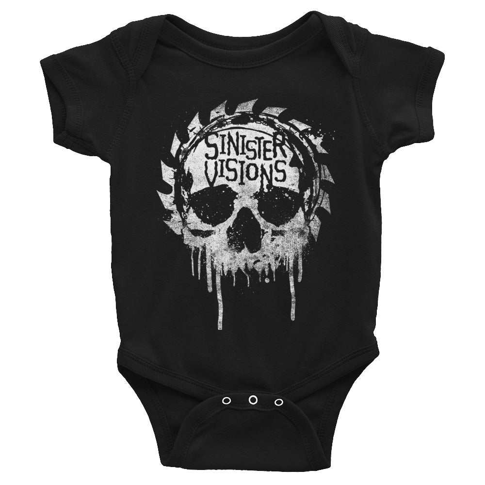 Sinister Visions Splatter Skull Infant Bodysuit