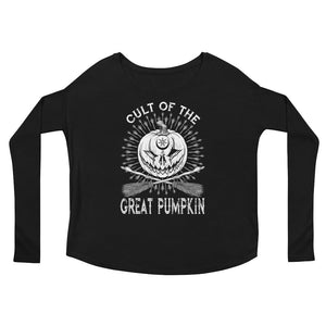 Cult of the Great Pumpkin - Crossed Brooms Ladies' Long Sleeve Tee