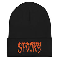 Spooky (Orange) Embroidered Cuffed Beanie