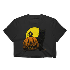Still Life with Feline and Gourd Women's Crop Top