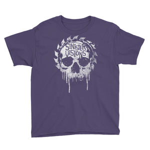 Sinister Visions Splatter Skull Youth Short Sleeve T-Shirt