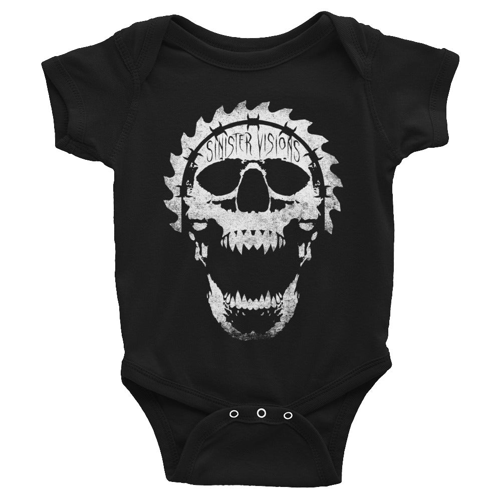 Sinister Visions Screaming Skull Infant Bodysuit