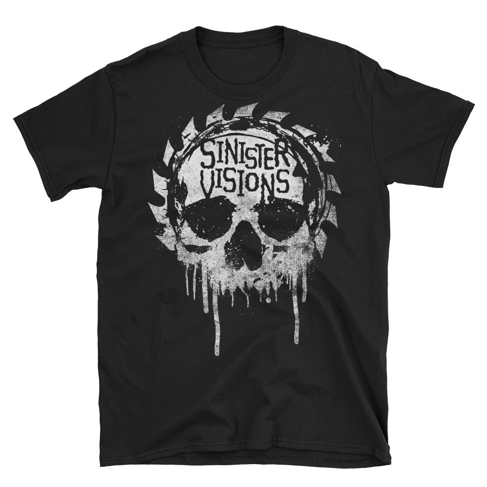 Sinister Visions Splatter Skull wShort-Sleeve Unisex T-Shirt