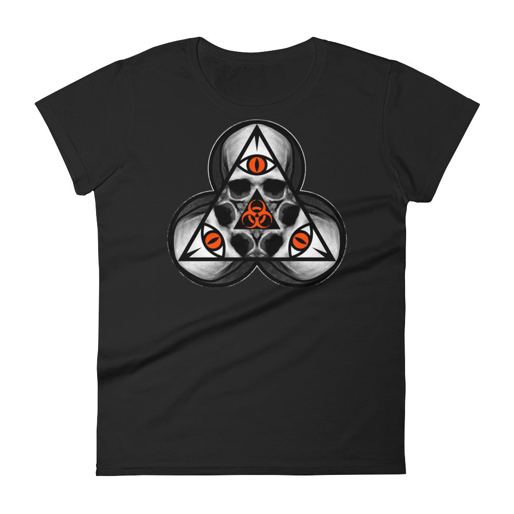 SINISTER SKULLS - Biohazard TriSkull Women's short sleeve t-shirt