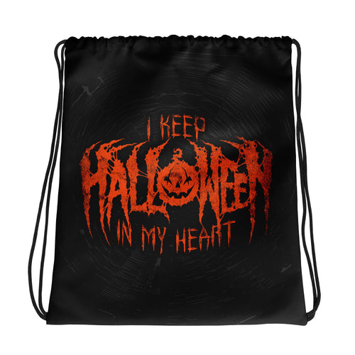 I Keep Halloween In My Heart Drawstring bag